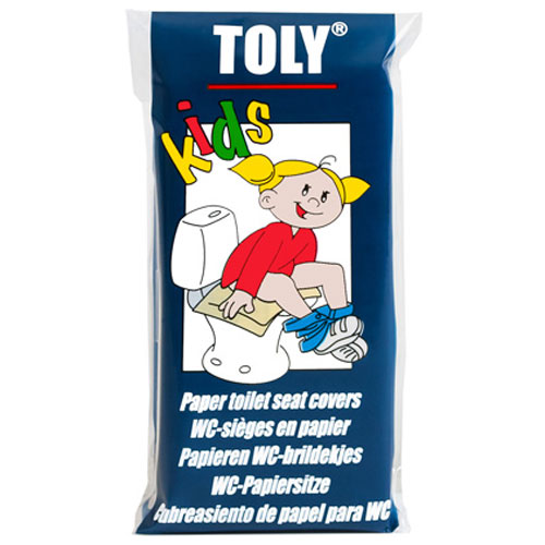 Одноразовые покрытия на унитаз „TOLY“. 10 цветных покрытий в индивидуальной упаковке для детей. 